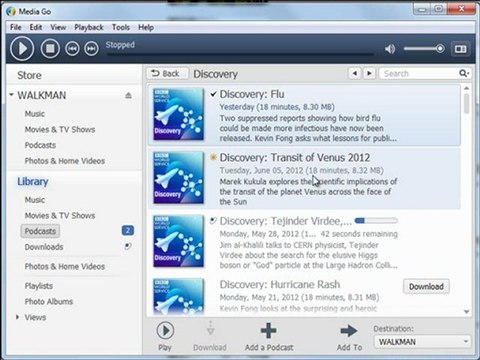 Sony Walkman NWZ-E463 Media Go Software
