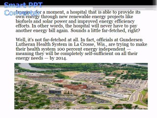How Gundersen Lutheran Health System Will Be Energy Independent by 2014