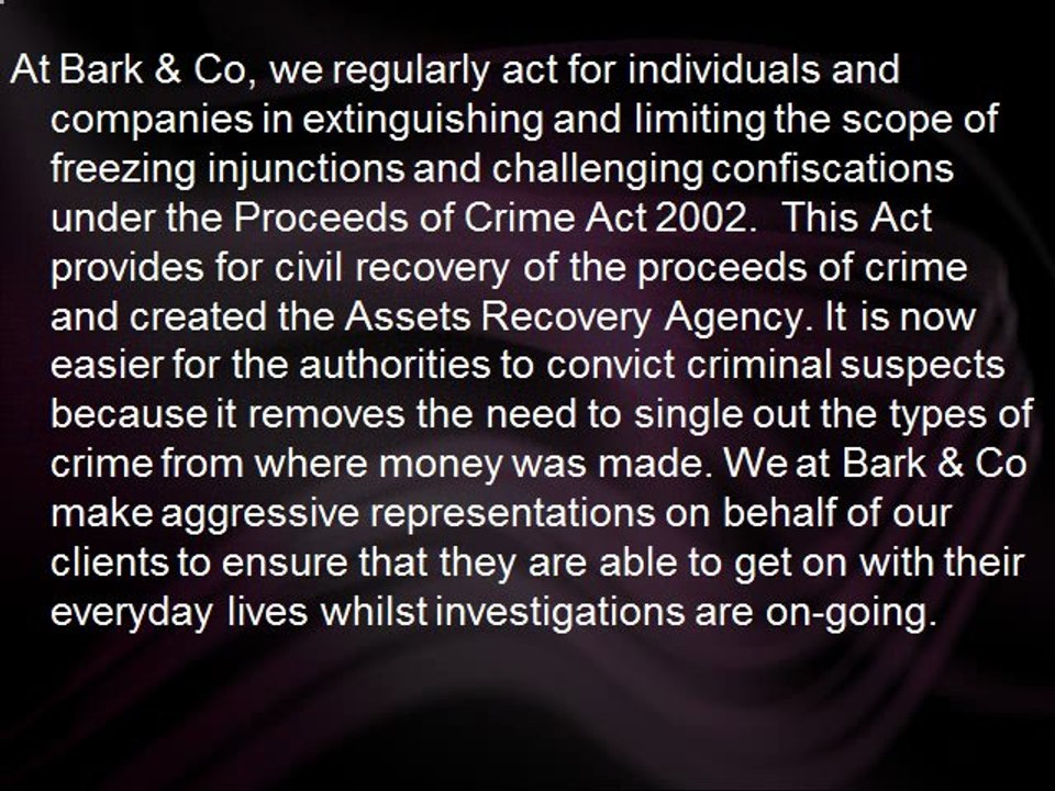 Confiscation & Asset Recovery