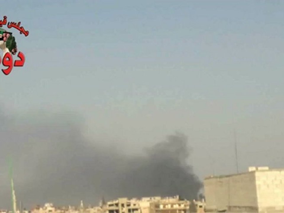Syria فري برس  ريف دمشق تصاعد أعمدة الدخان جراء القصف بالهاون على دوما 12 6 2012 Damascus