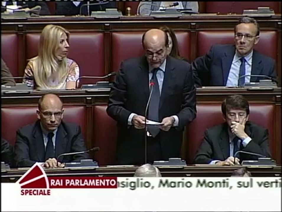 Intervento Bersani voto di Fiducia Governo Monti