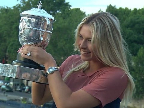 Maria Sharapova in Paris with the Roland Garros trophy