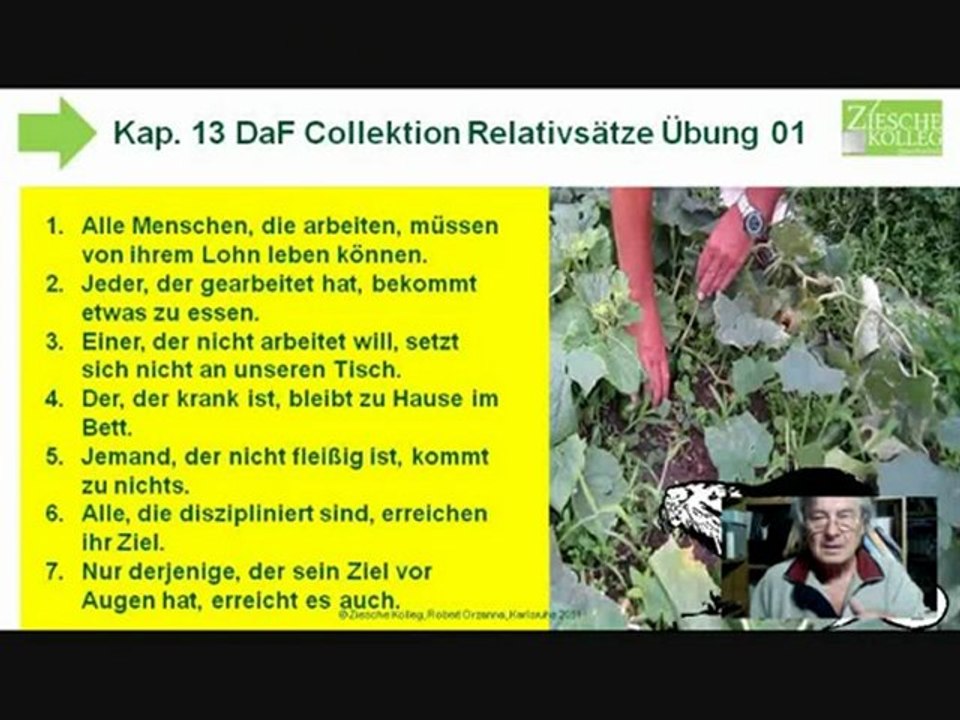 A2 Kap. 13 DaF Collektion Relativsätze mit  'Wer'  Übung 01