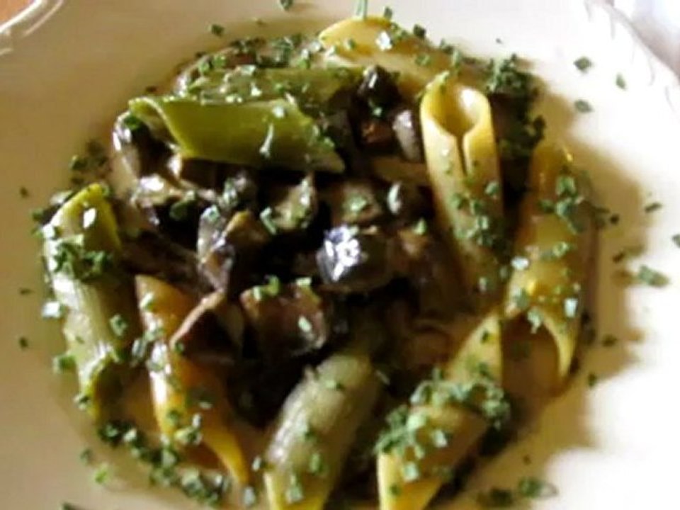 A2-B1 Hörtext Pilze in Sahne-Sauce auf Cannelloni Guten Appetit!