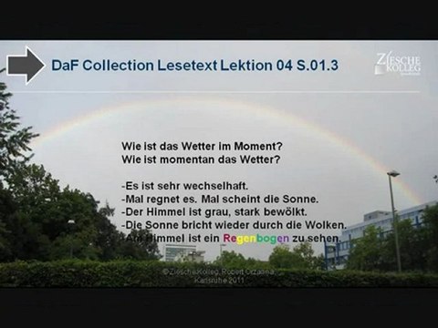 DaF Collektion Kap.01 Lektion 04 Wetter S 01.3a Regenbogen