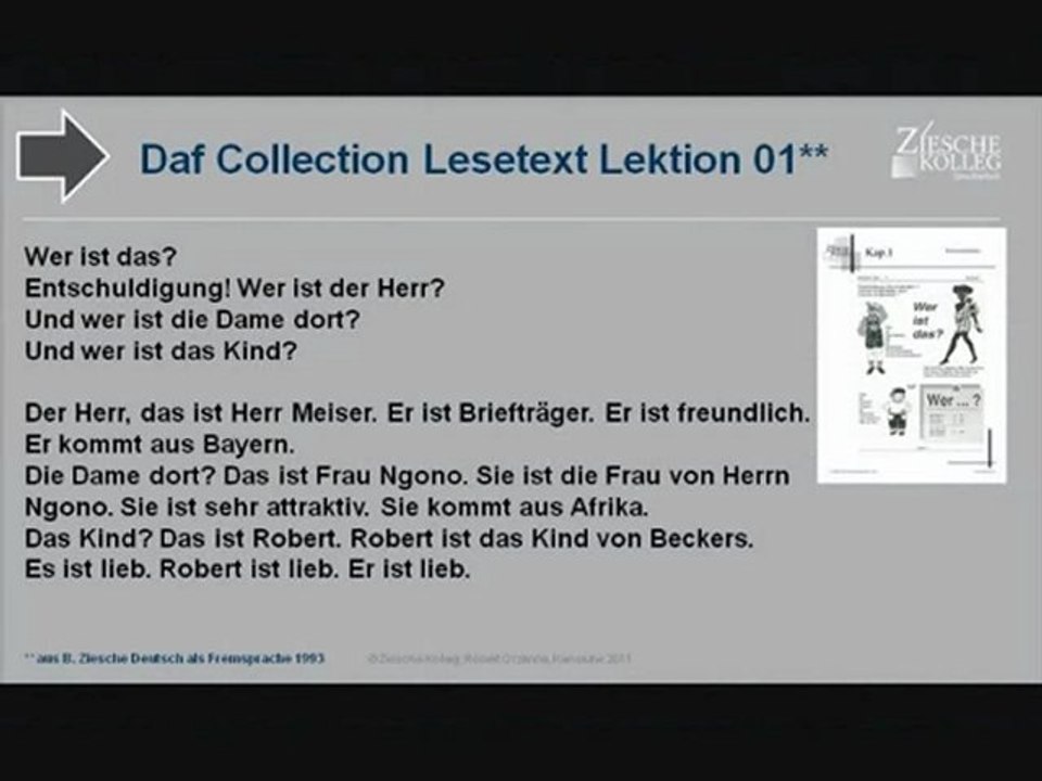 DaF Kollektion Lesetext Lektion 01 Wer ist das?