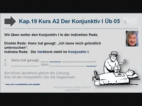 Kap 19 Konj I indirekte Rede Gegenwart Üb 05 lassen