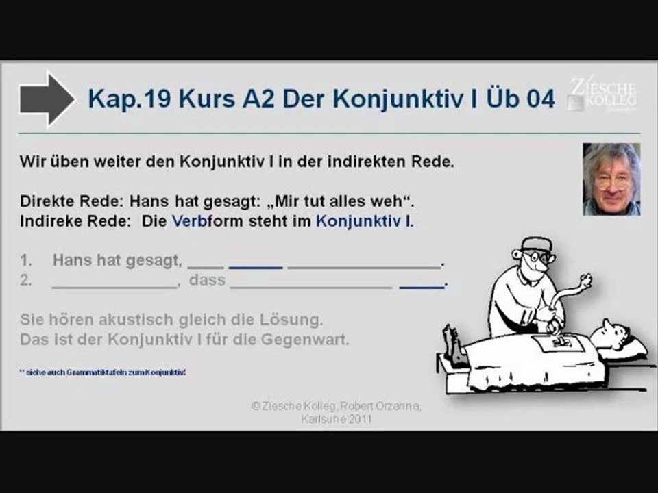 Kap  19 Kurs A2 Konj  I indirekte Rede Gegenwart Übung 04 tun