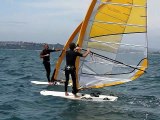 Antoine Albeau et Julien Bontemps s'entraînent à Weymouth 2012
