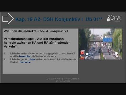 Kap. 19 Kurs A2-DSH Konjunktiv I indirekte Rede Üb-Beispiel 01