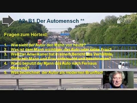 A2-B1 Fragen zum Hörtext Der Automensch