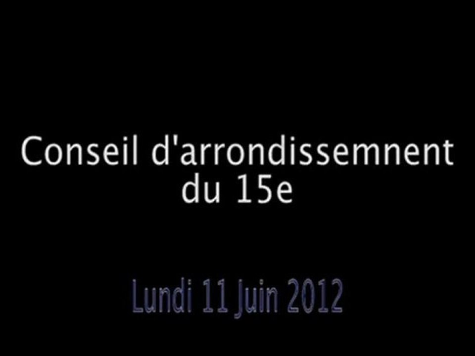 Conseil d'arrondissement du 15e du 11/06/12
