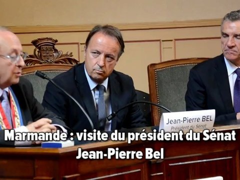 Marmande: visite président Sénat Jean-Pierre Bel