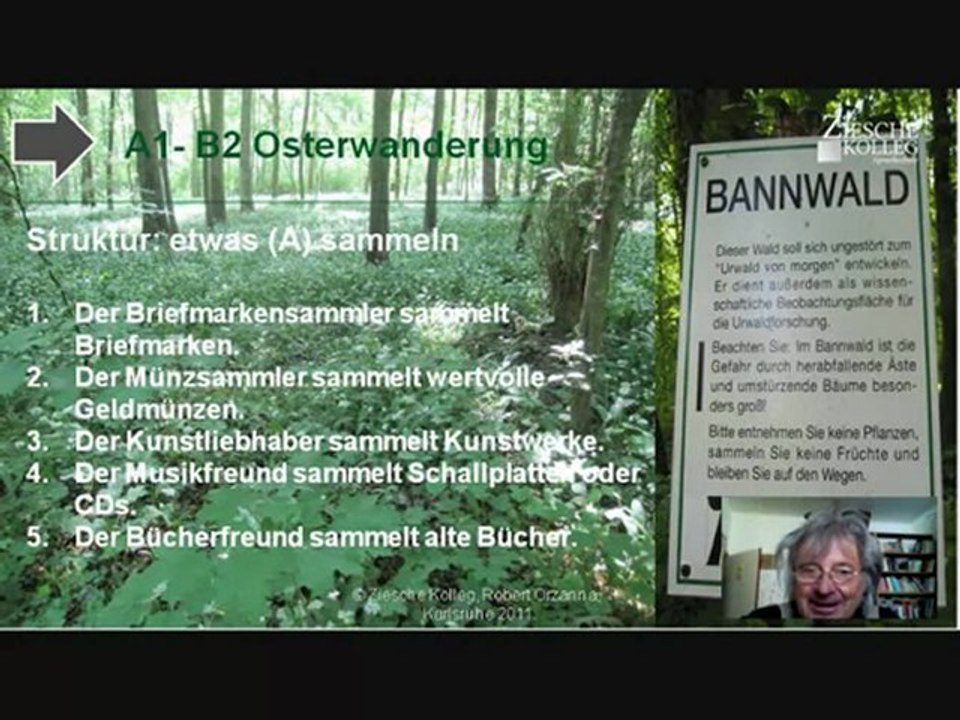A1-B1 Osterwanderung Bannwald 06 Verb etwas (A) sammeln
