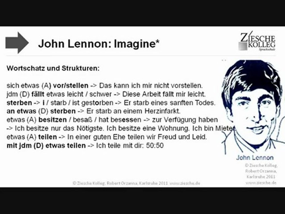 A2-B1 John Lennon Imagine Wortschatz u Strukturen