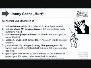 B1-B2 Jonny Cash lyriks "Hurt" Wortschatz und Strukturen 1