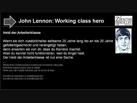 John Lennon working class hero Lyrics Hörtext Deutsch B1-B2.