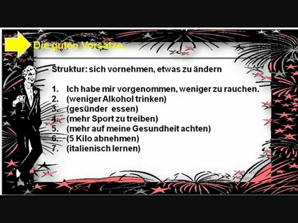 A1 Neujahr Die guten Vorsätze sich etwas (A) vornehmen
