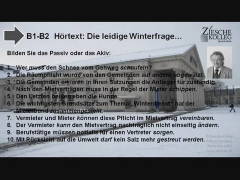 B1-B2 Hörtext Die leidige Winterfrage Grammatik