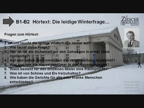B1-B2 Hörtext Die leidige Winterfrage Fragen zum Hörtext