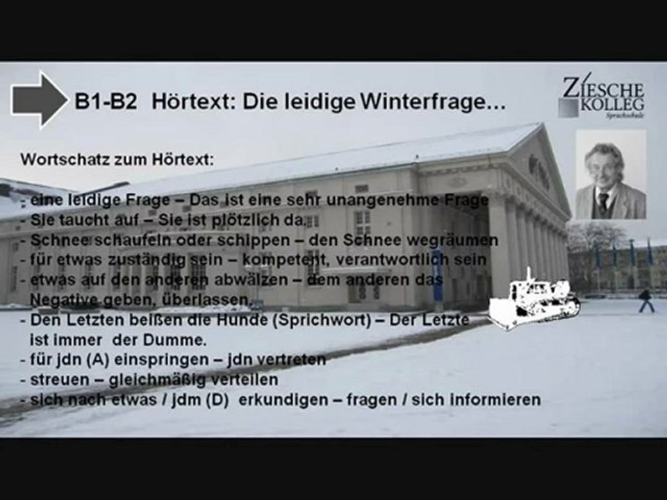 B1-B2 Hörtext Die leidige Winterfrage Wortschatz.