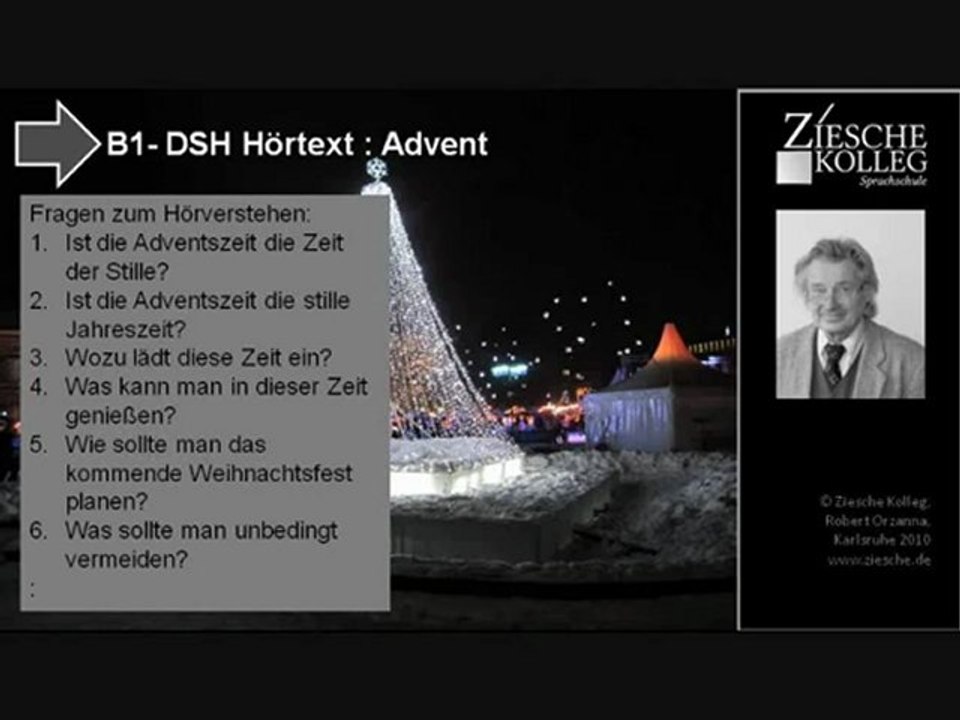 B1-DSH-Vorbereitung Fragen zum Hörtext Advent S.02