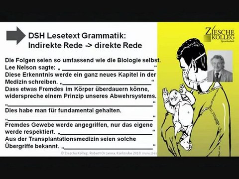 DSH Vorbereitung Lesetext Gram.Transformation - direkte Rede