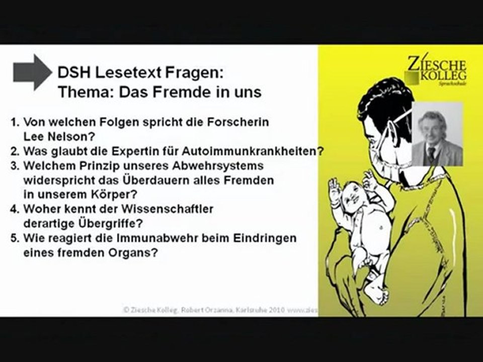 DSH Vorbereitung Lesetext Fragen Das Fremde in uns