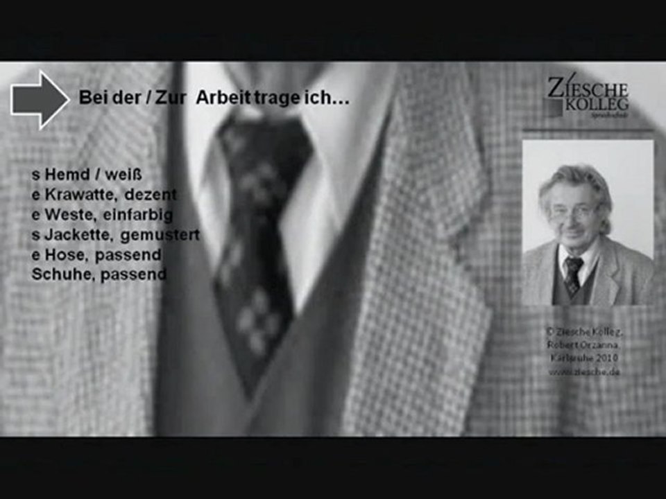 E1-A1.1 Einführungskurs Arbeit Kleidung tragen S.01