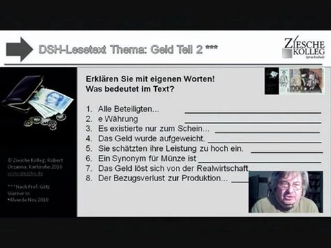 DSH Vorbereitung Thema Geld Teil II S.03 Erklären Sie....