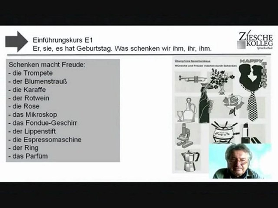 E1 - A1 Einführungskurs Basics Was schenken wir?