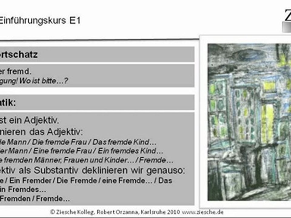 E1 Einführungskurs Ich bin fremd hier