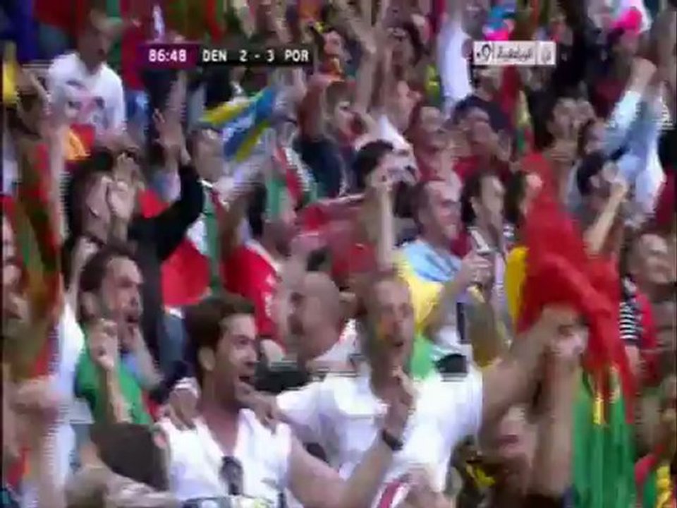 الهدف الثالث للبرتغال أمام الدنمارك