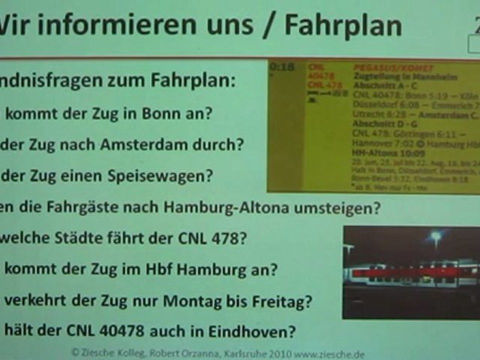 A1 Hörtext A1 Fahrplan CNL Hamburg-Amsterdam