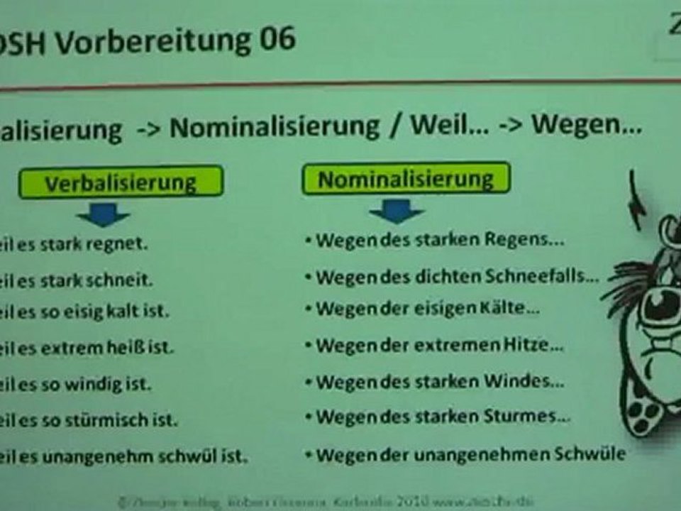 DSH Verbalisierung-Nominalisierung06 weil wegen