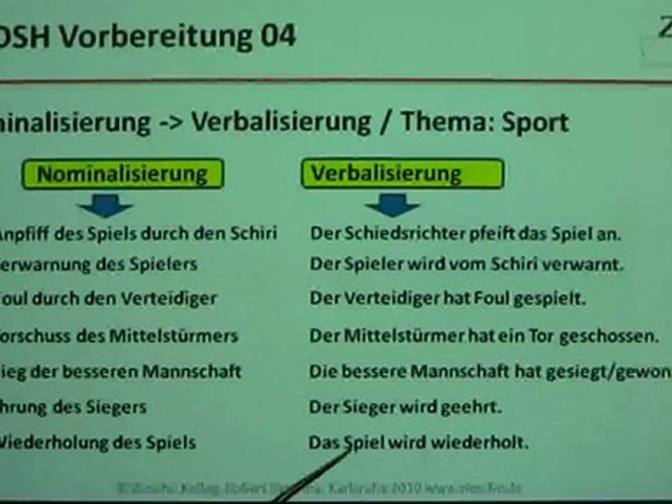 DSH-Vorbereitung Verbalisierung04 Sport