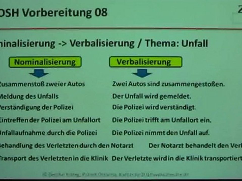DSH-Vorbereitung Verbalisierung08 Unfall