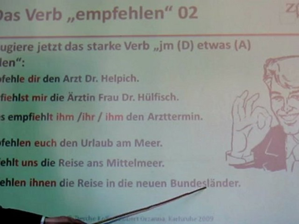 Deutsch lernen A1 - Das Verb 'empfehlen' 02