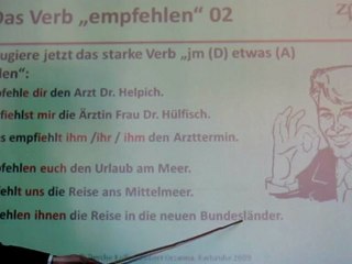 Deutsch lernen A1 - Das Verb "empfehlen" 02