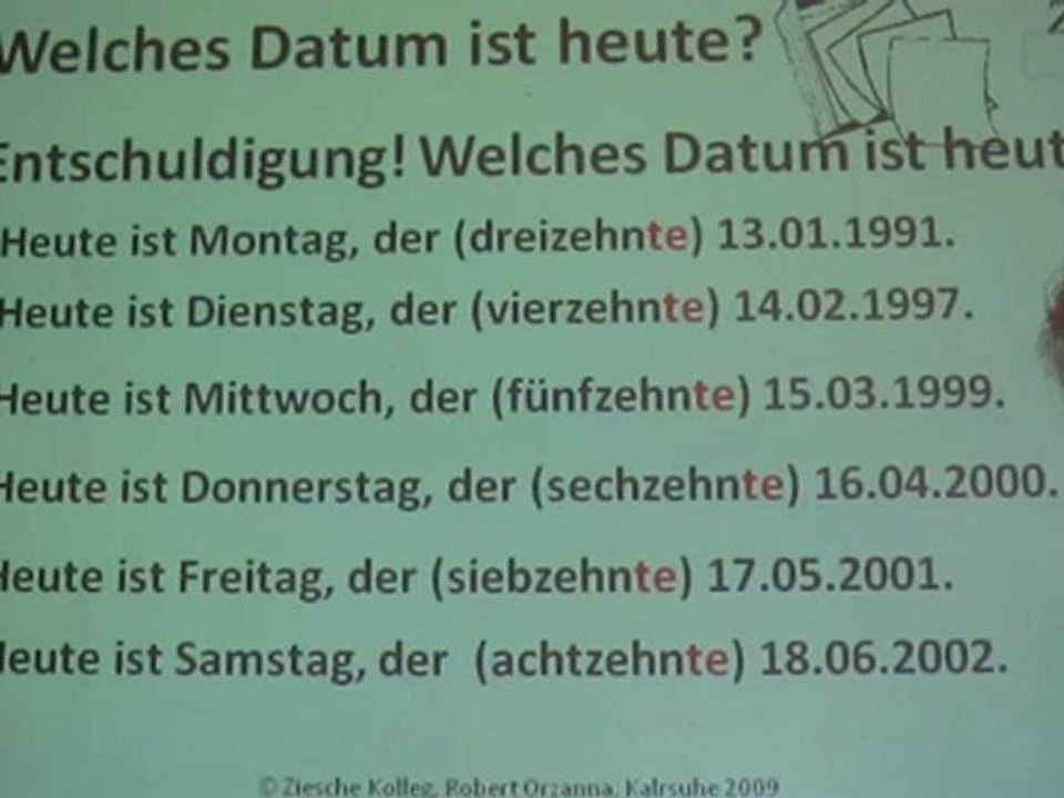 Deutsch lernen a1 - datum 03