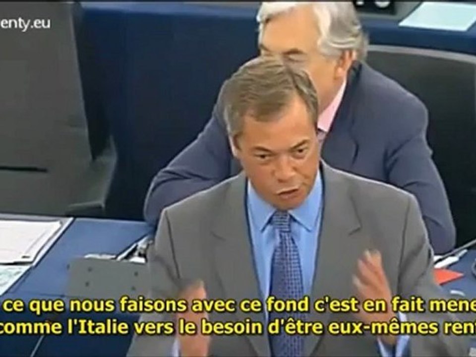 Endettement mutuel l'euro à échoué :Nigel Farage