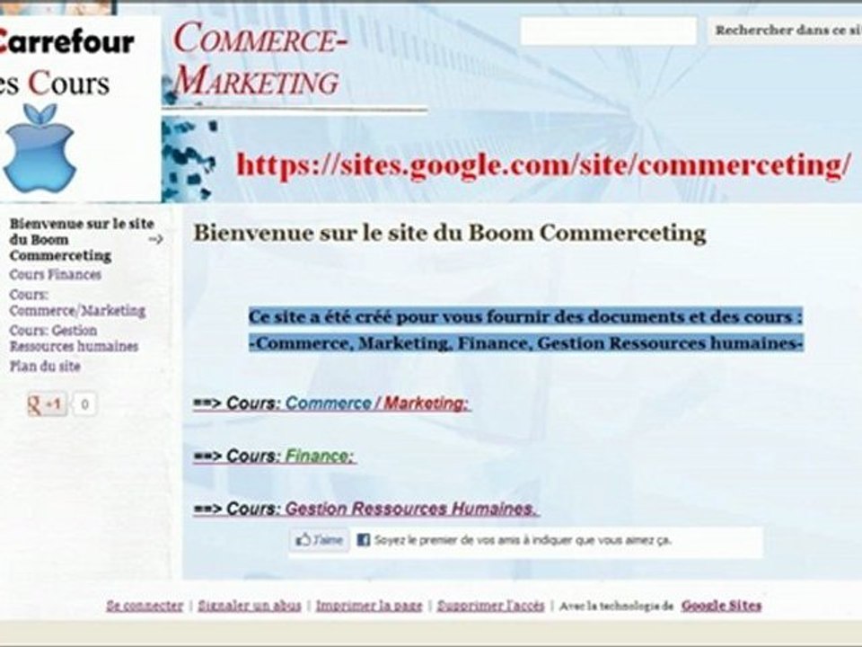 cour gratuit commerce marketing finance ressources humaines