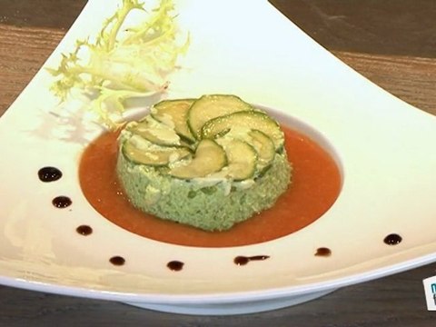 Cuisine : Flan de courgettes au coulis de tomates