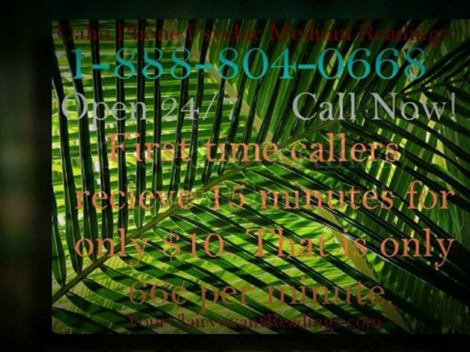 Best Cheap ESP Oahu Phone Psychic Tarot Medium Reading