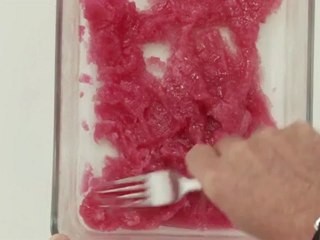 Cuisinez au Naturel -  Le granité à la rhubarbe selon une recette de Christophe Dufau