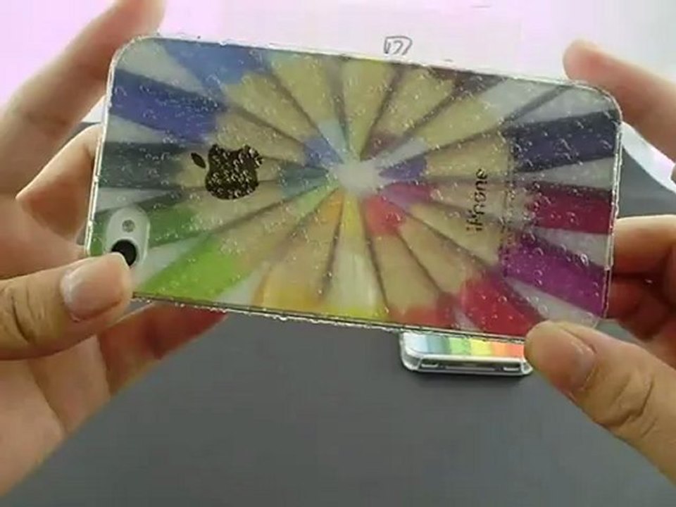 Water Drops Pencil Styled Hard Cover Case for iPhone 4S/4