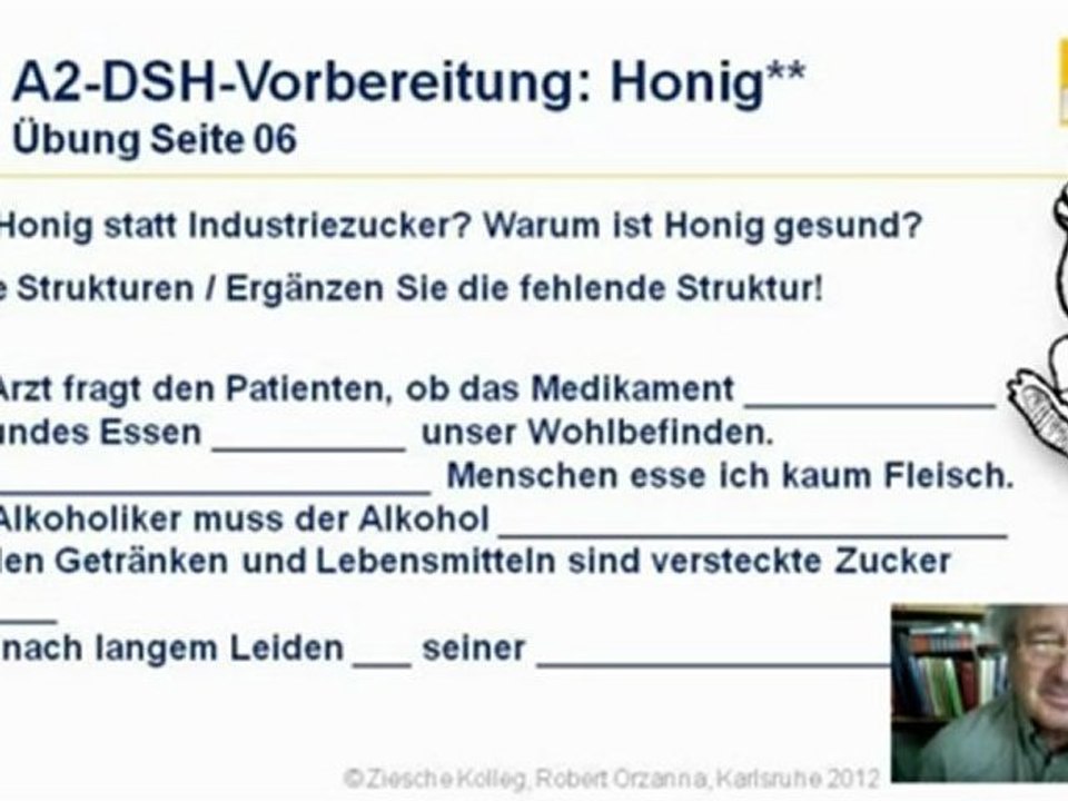A2-DSH-Vorbereitung Übung 06 Honig statt Industrie-Zucker