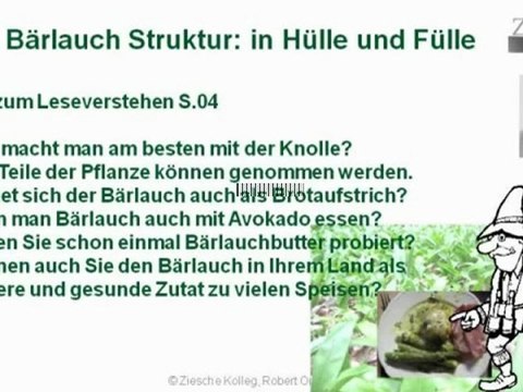 A1-A2 Fragen zum Lese- und Hörverstehen S.04 Bärlauch in Hül