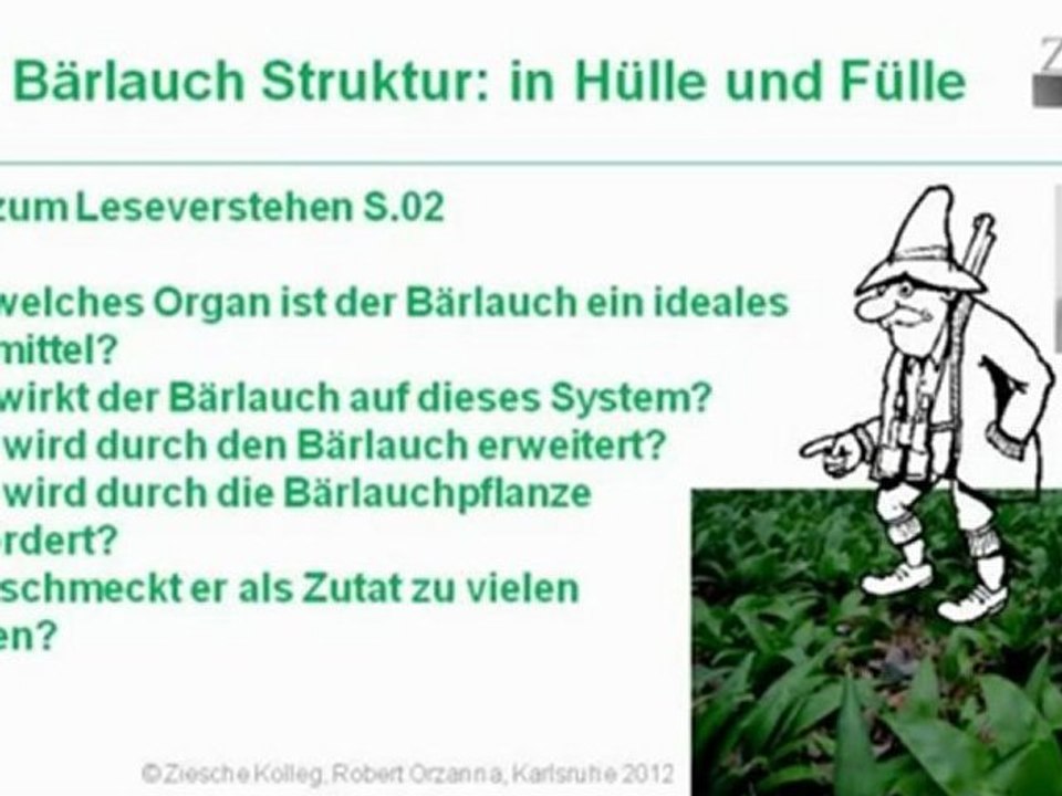 A1-A2 Fragen zum Lese- und Hörverstehen S.02 Bärlauch in Hül