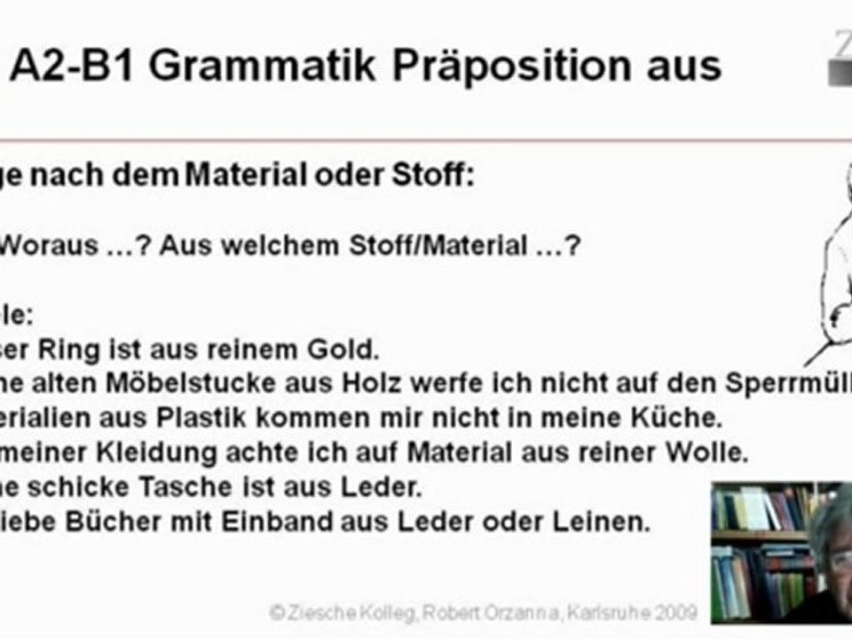 A2-B1 Grammatik Vertiefung Präposition aus + D S.04 Stoff/Material